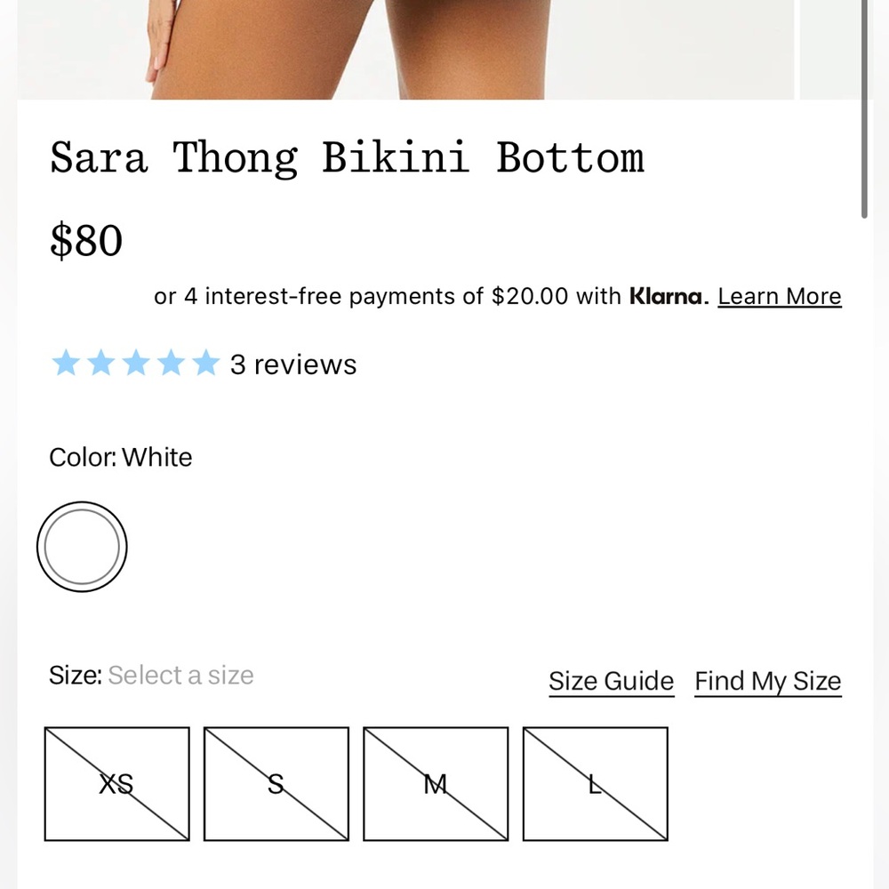 FRANKIES BIKINIS ❤️🔥 SARA BOTTOMS IN WHITE NWT SIZE LARGE - Picture 8 of 9
